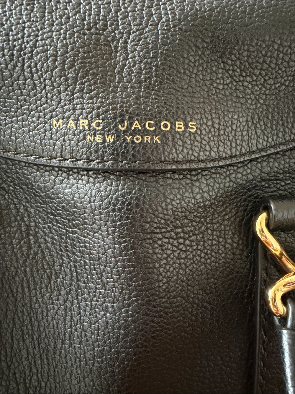 Marc Jacobs Black Pebbled Leather Wellington Satchel with Gold Hardware with COA - Picture 6 of 16